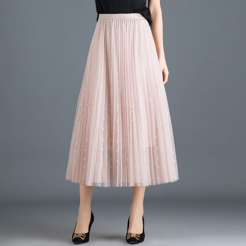 Faux Pearl Detail Skirt | Diva Closets Online Fashion Store